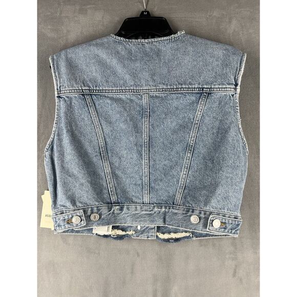 Agolde Leo Vest in Fray Size Large Denim Vest - Picture 6 of 8